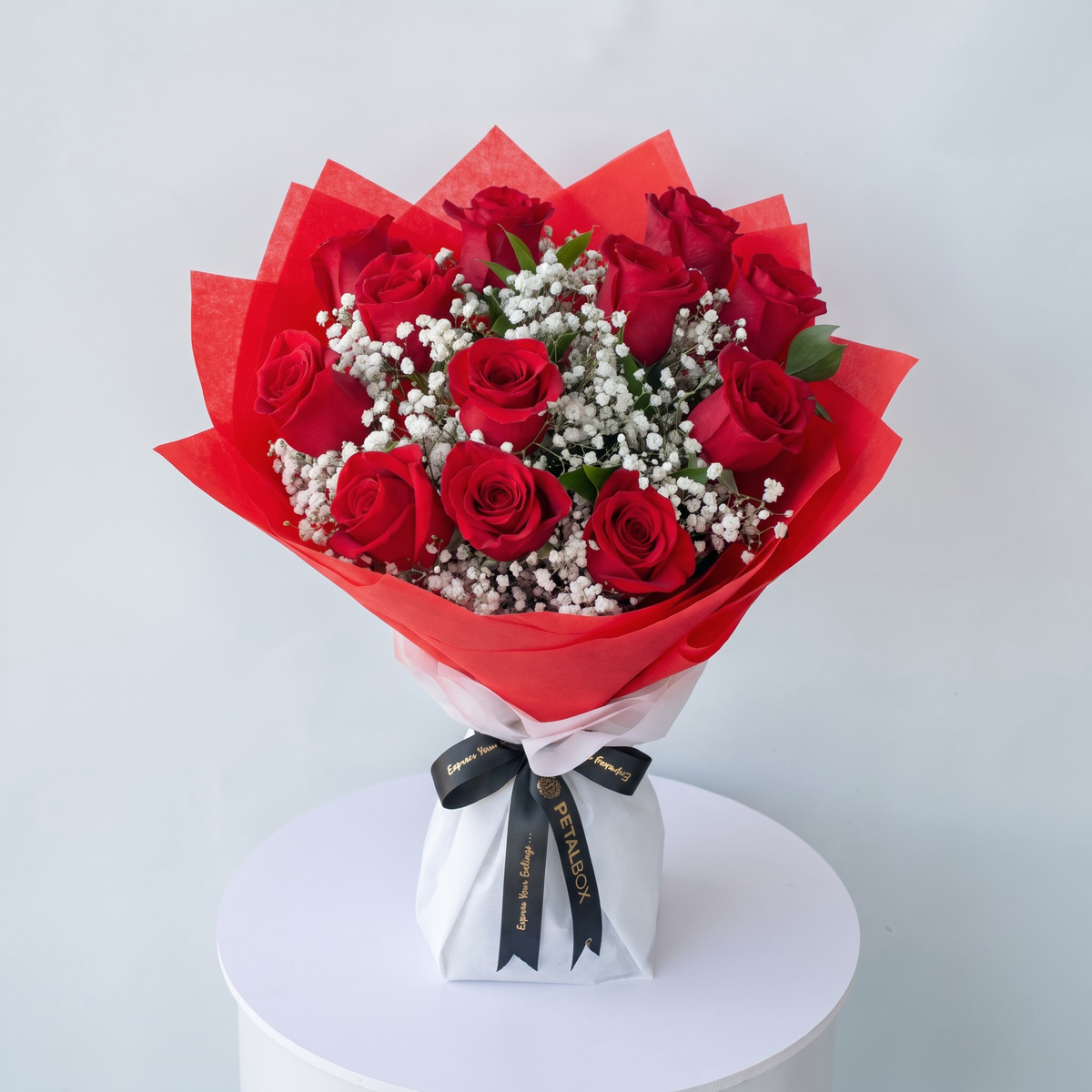 12 Stem Red Roses Bouquet