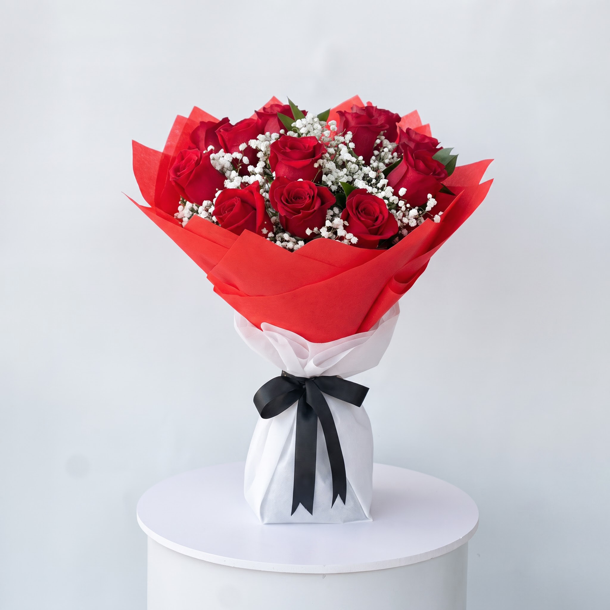 12 Stem Red Roses Bouquet