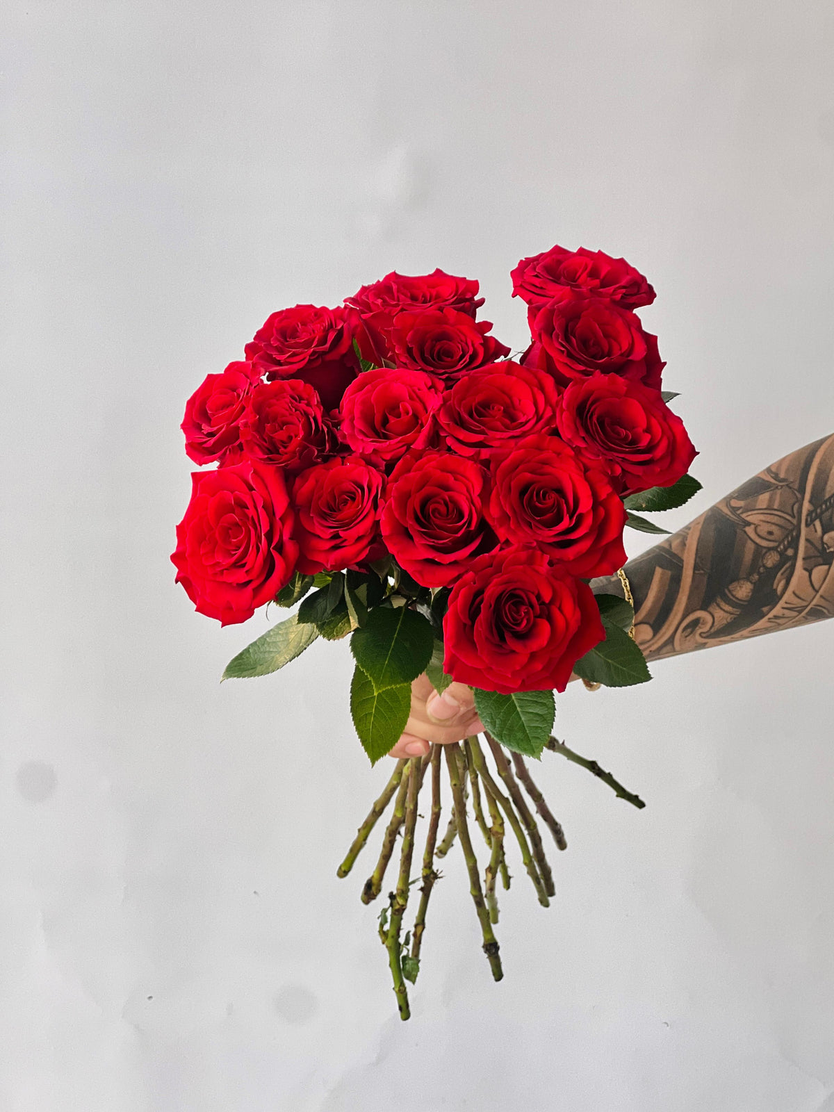 classic red rose bunch with 10 fresh stems by Petal Box