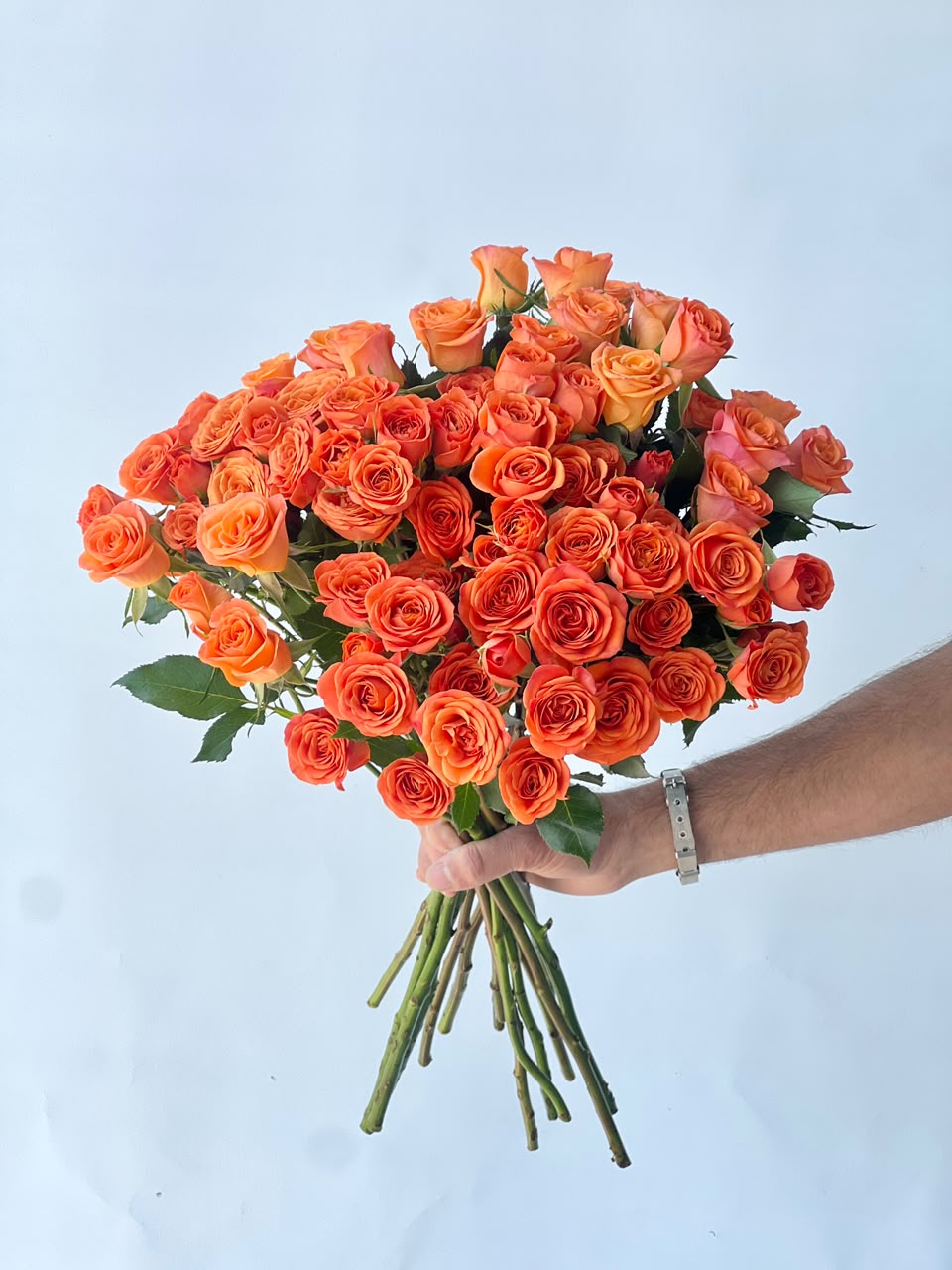 orange spray rose bunch with 10 fresh stems by Petal Box
