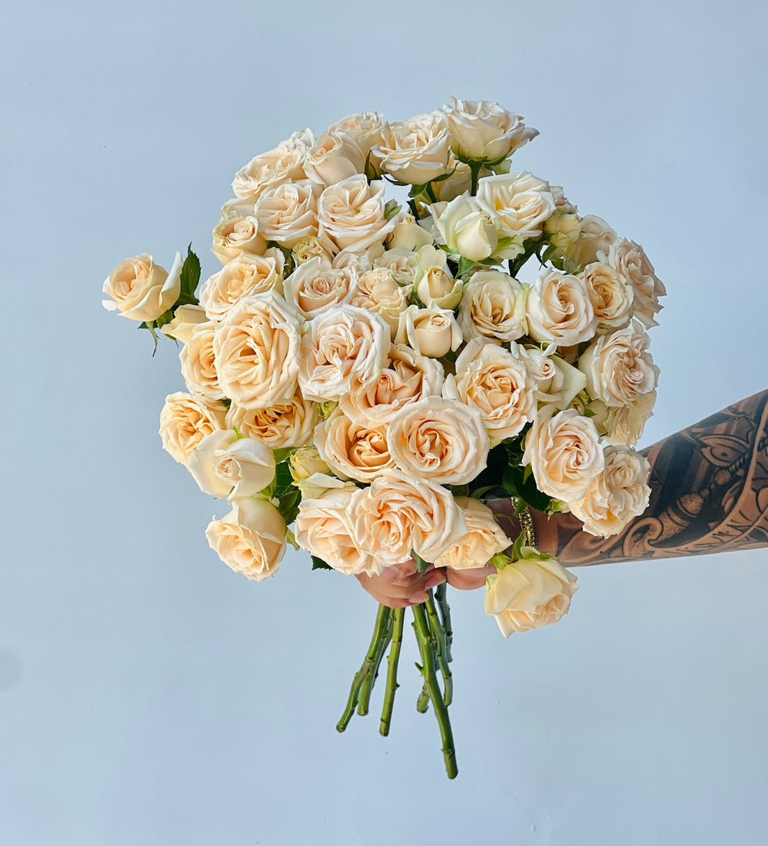 peach spray rose bunch with 10 fresh stems by Petal Box