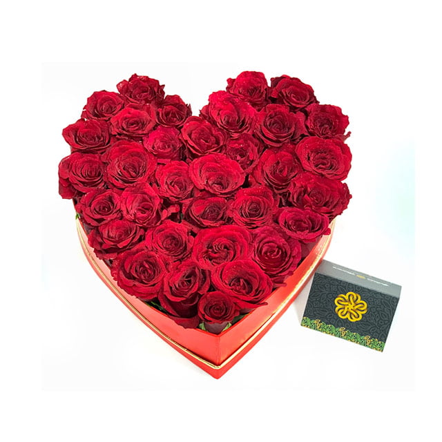 Red Roses Heart Box