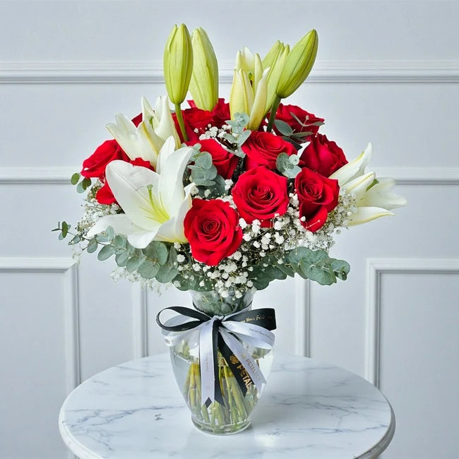 Rose & Lily Flower Vase