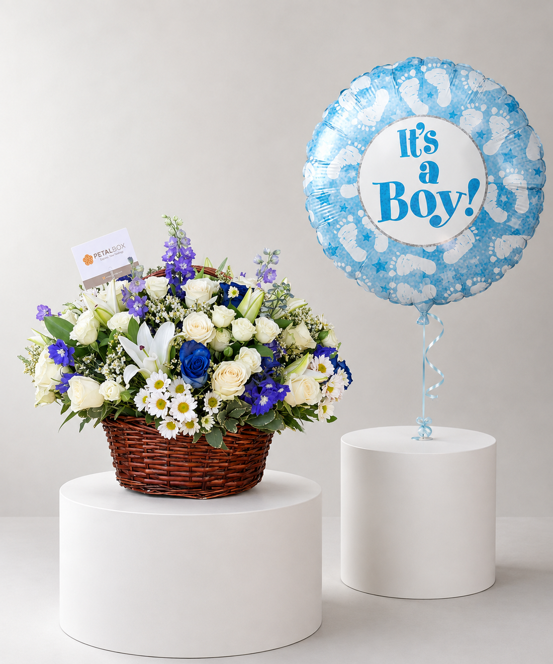 Baby Boy Flowers & Balloon Combo