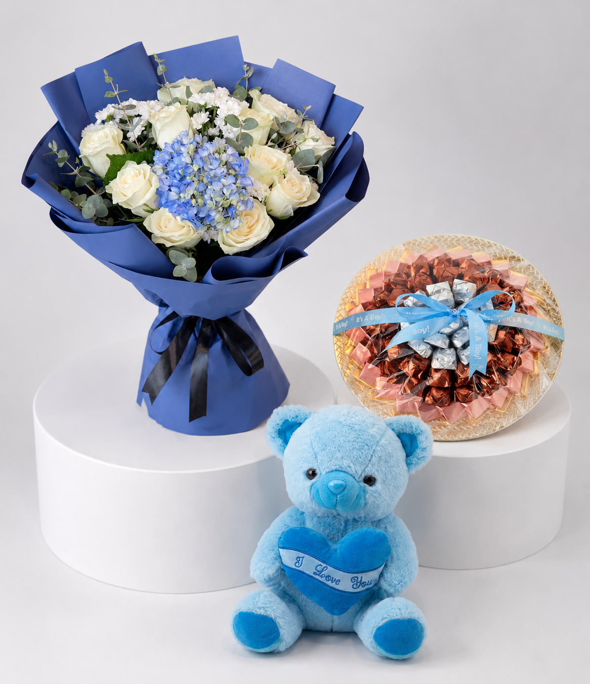 Baby Boy Flowers & Chocolate Combo