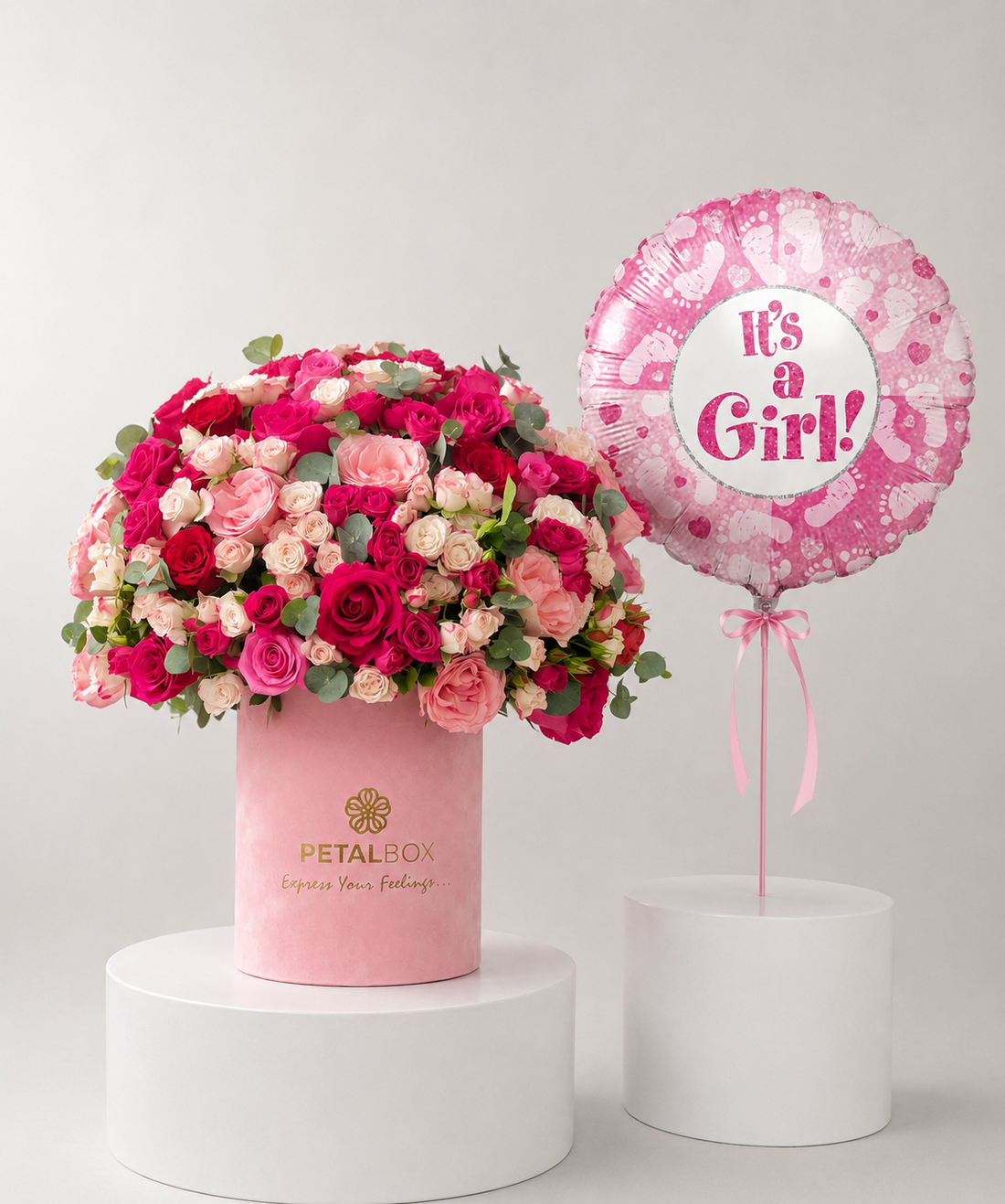 Baby Girl Flowers & Balloon Combo