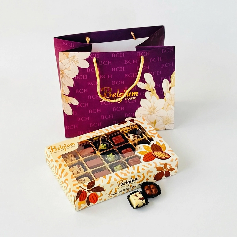 Belgian chocolate gift box with bag assorted premium chocolates UAE 260g