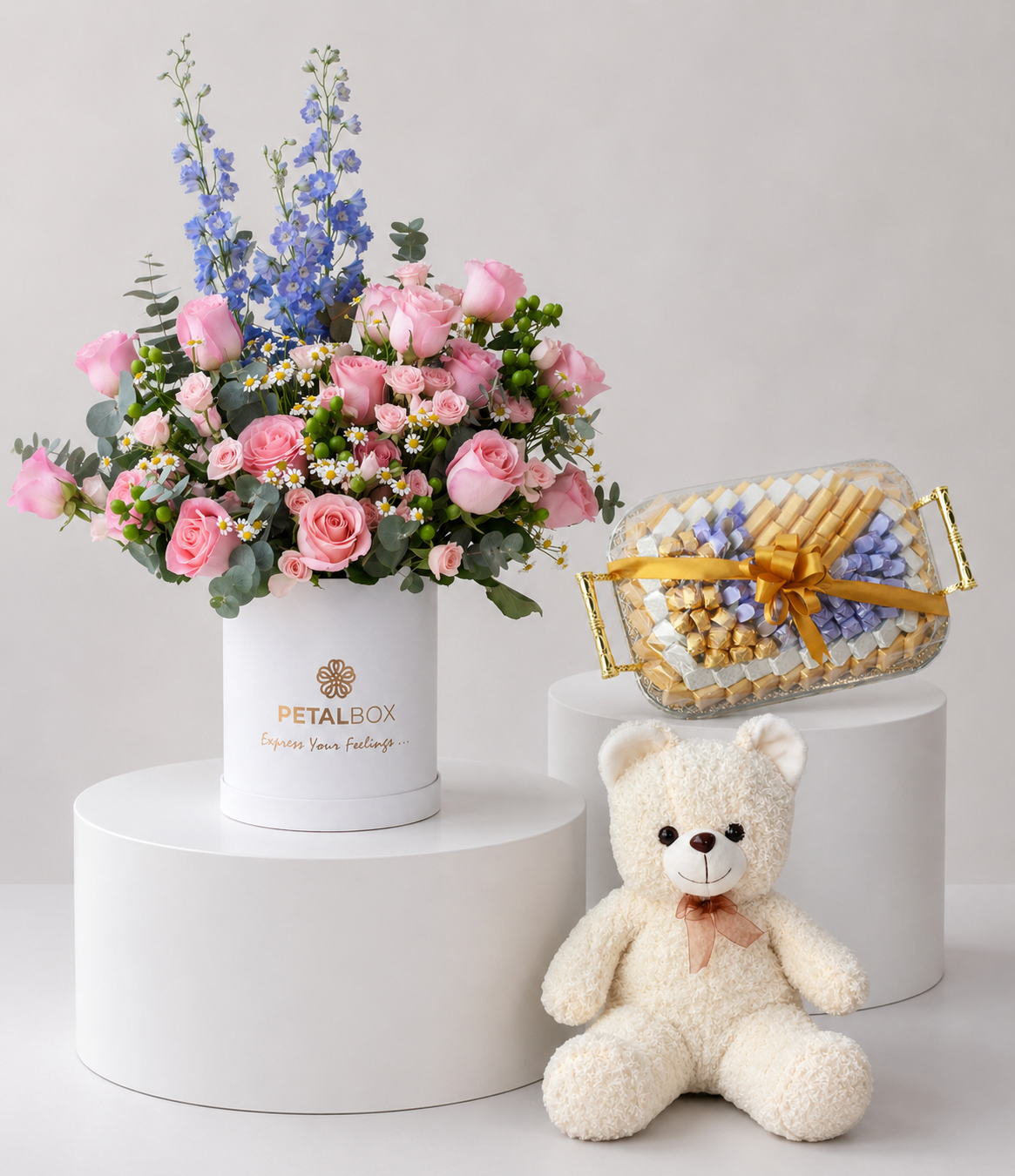 Birthday Flowers Chocolate & Teddy Combo