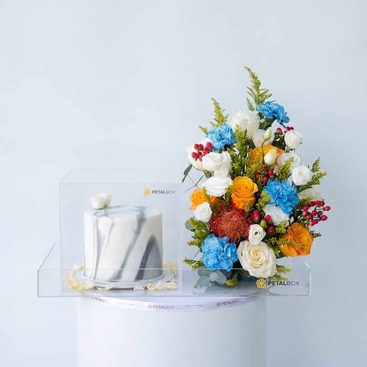Cake and Flower Arrangement