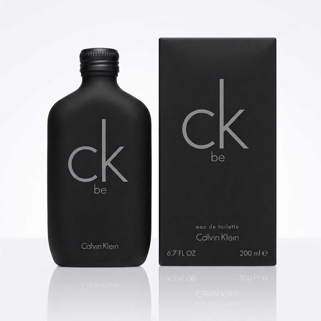 Calvin Klein CK Be EDT 200ml bottle and box, matte black glass, unisex