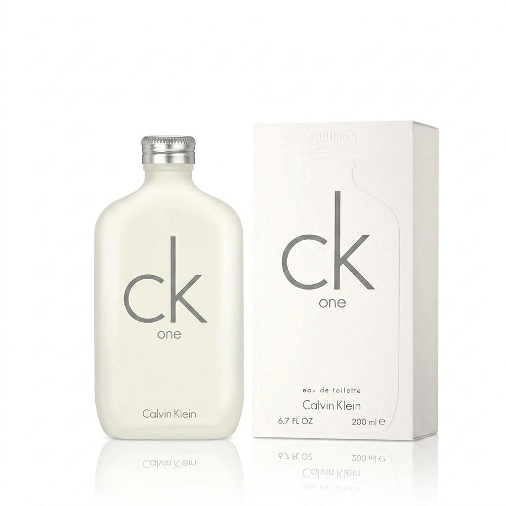 Calvin Klein CK One EDT 200ml bottle and box, frosted glass, unisex perfume