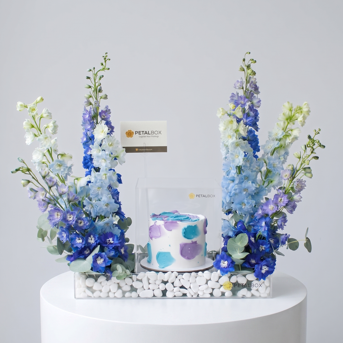 Delphinium Cake Duo