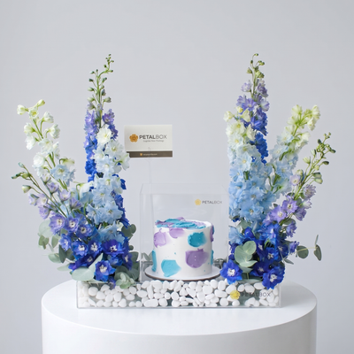 Delphinium Cake Duo