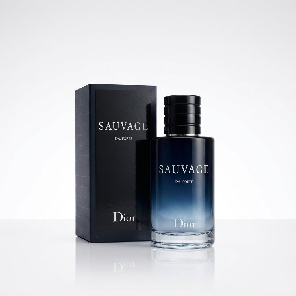 Dior Sauvage EDT 100ml bottle, blue gradient glass, men's aromatic scent