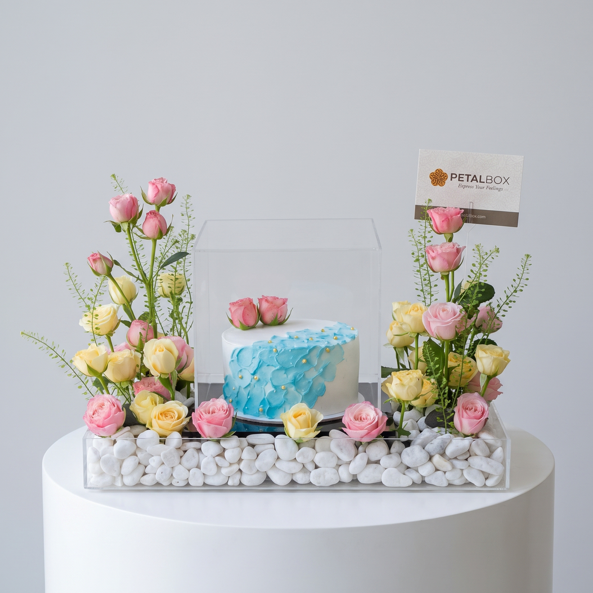 Flower And Cake Arrangement