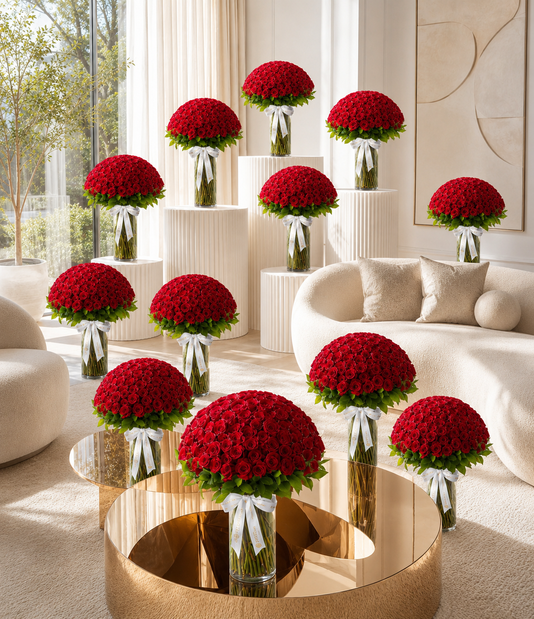 Grand Red Roses Vase Collection
