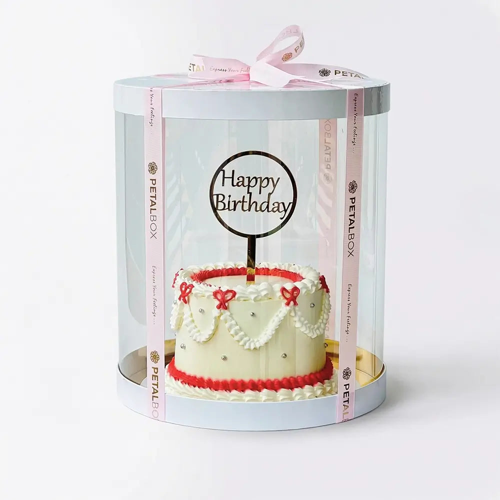 birthday cake in a transparent box abu dhabi dubai delivery