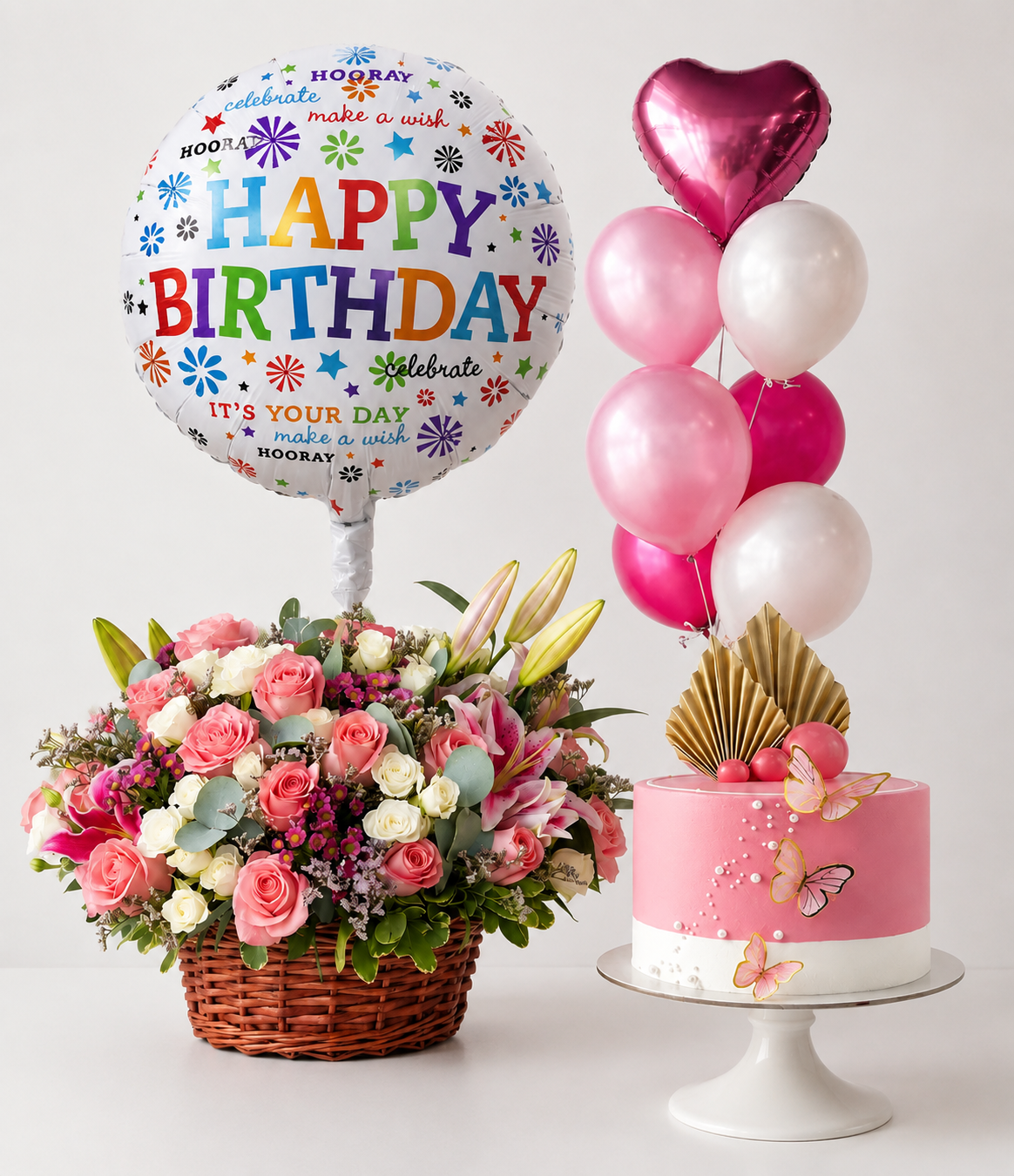Happy Birthday Pink Floral Full Combo