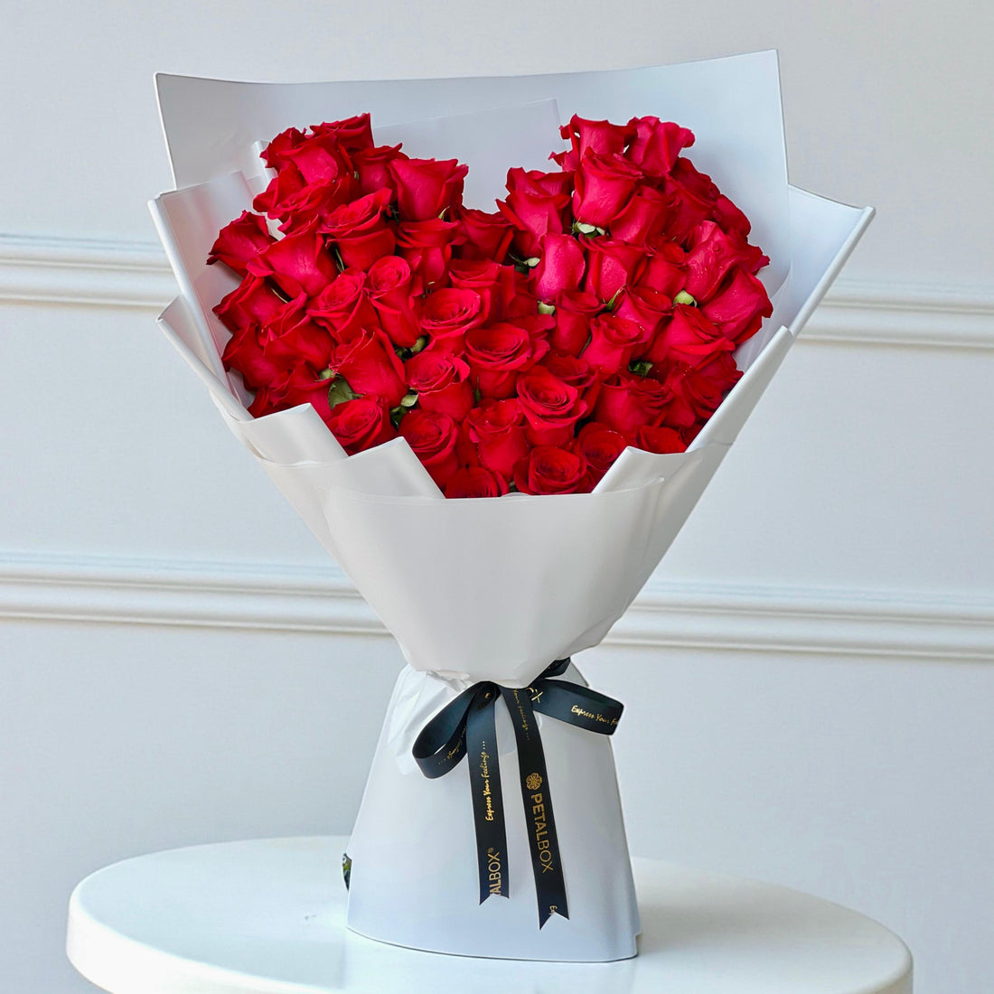 Heart Shape Red Roses Bouquet