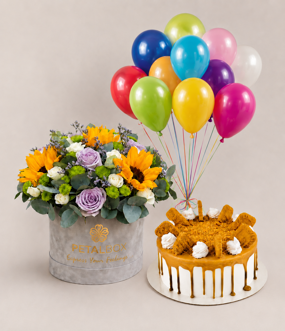 Mixed Flowers & Lotus Cake Combo
