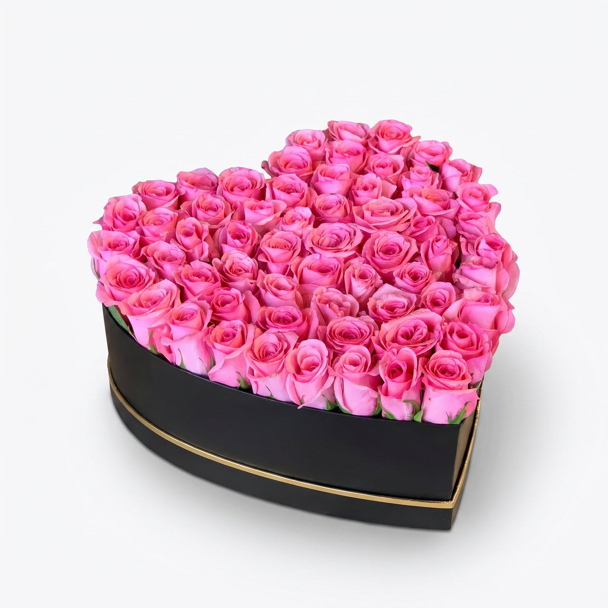 Pink Roses Heart Shape Box