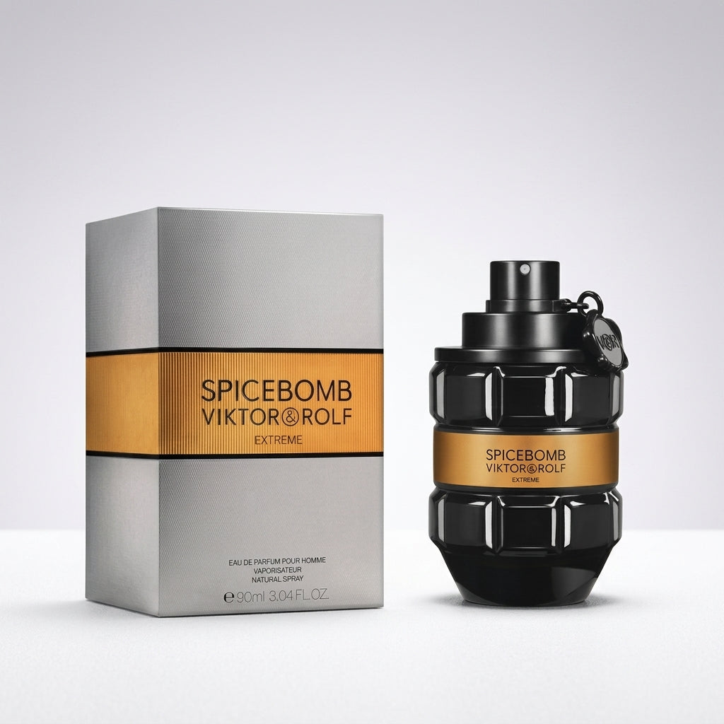 Viktor Rolf Spicebomb Extreme EDP 90ml grenade bottle, black glass, men's