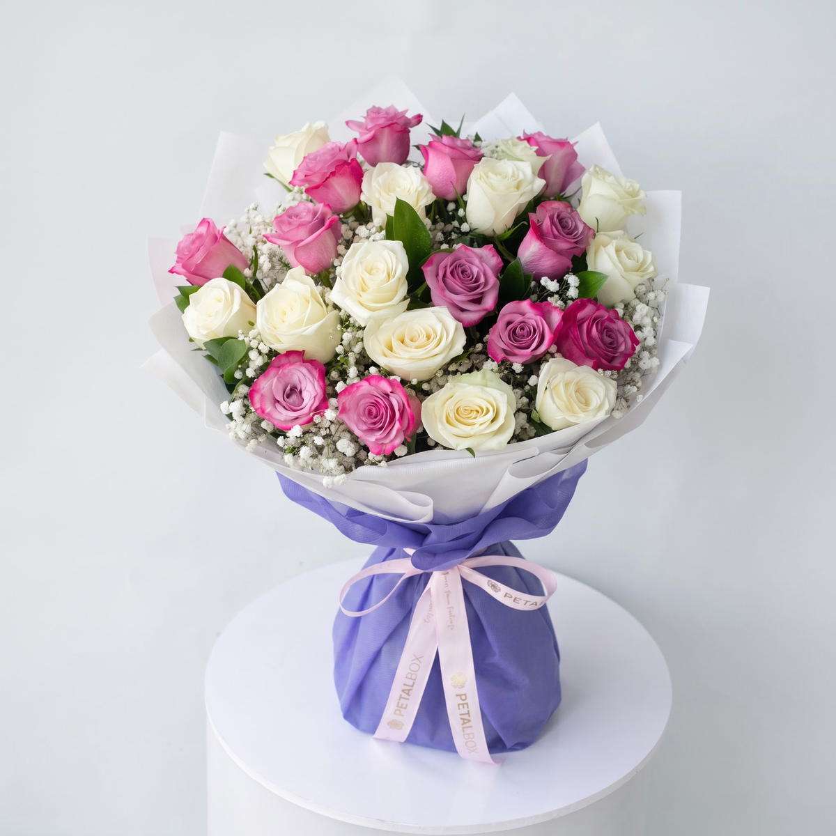 White and Purple Roses