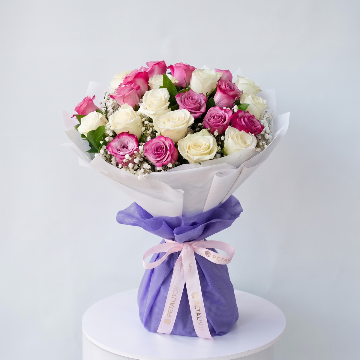 White and Purple Roses