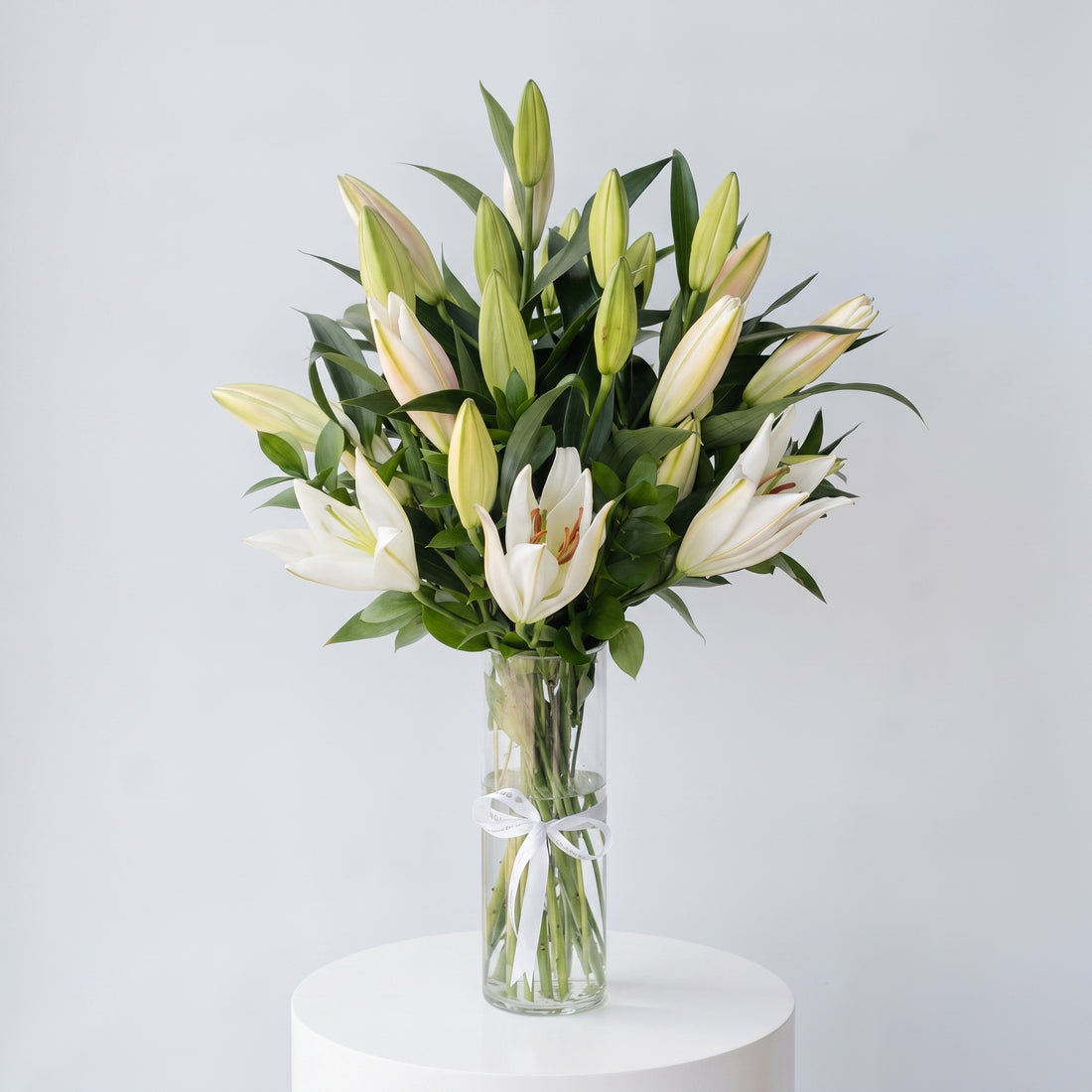 White Lilies Vase Arrangement