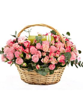 Baby Roses Chocolate Basket