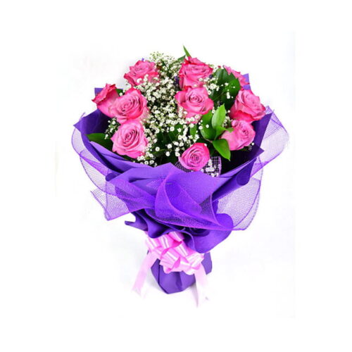 Dozen Purple Roses Bouquet