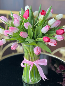 Mixed Tulips with Vase