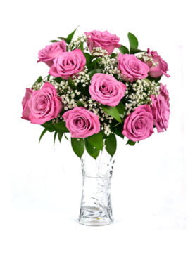Lavender Roses Vase Arrangement