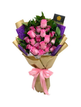 Pink and Purple Roses Bouquet