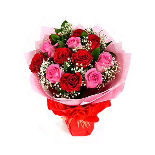 Pink and Red Roses Bouquet