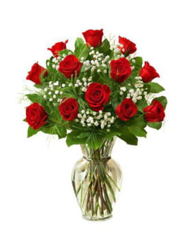 Valentine Roses with Vase
