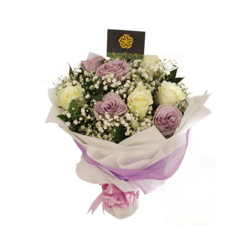 White and Purple Roses