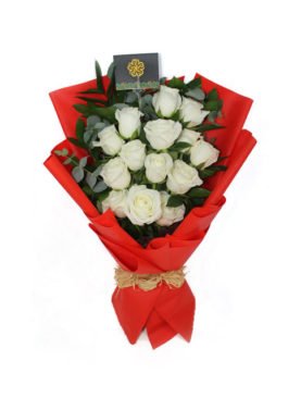 Summer White Roses Bouquet