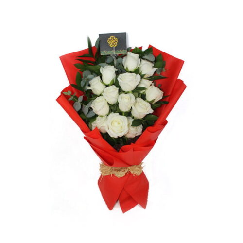 Summer White Roses Bouquet