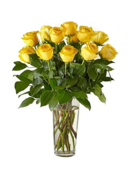 Yellow Roses with Vase