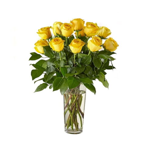 Yellow Roses with Vase