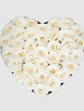 White Roses in Heart Shape