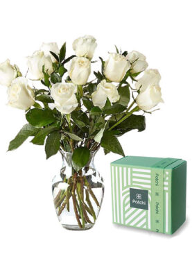 Chocolate with White Roses