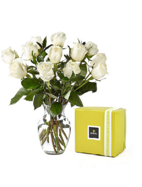 Chocolate with White Roses