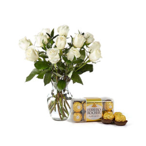 White-Roses-Vase-with-Ferrero