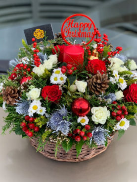 Christmas Flower Basket