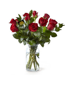 Dozen Roses Vase Arrangement