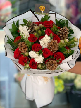 Joy Christmas Flower Bouquet