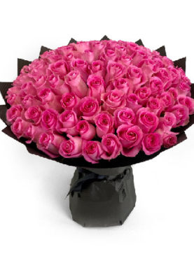 100 Pink Roses Bouquet