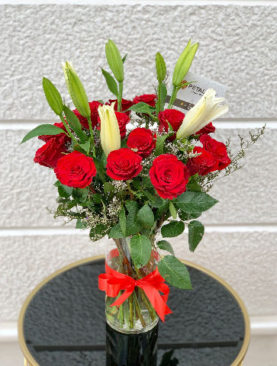 Full Stem Lilies and Roses